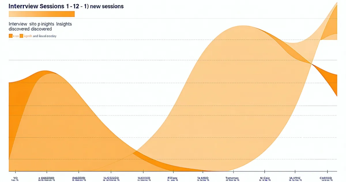 A saturation curve graph showing diminishing returns on new insights after the 8th interview